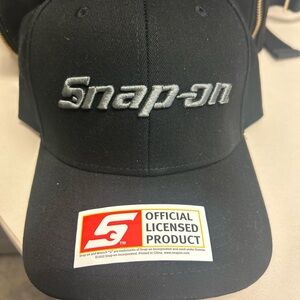 Snap-on Black Hat with Silver Logo